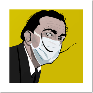 Dali with mask (yellow) Posters and Art